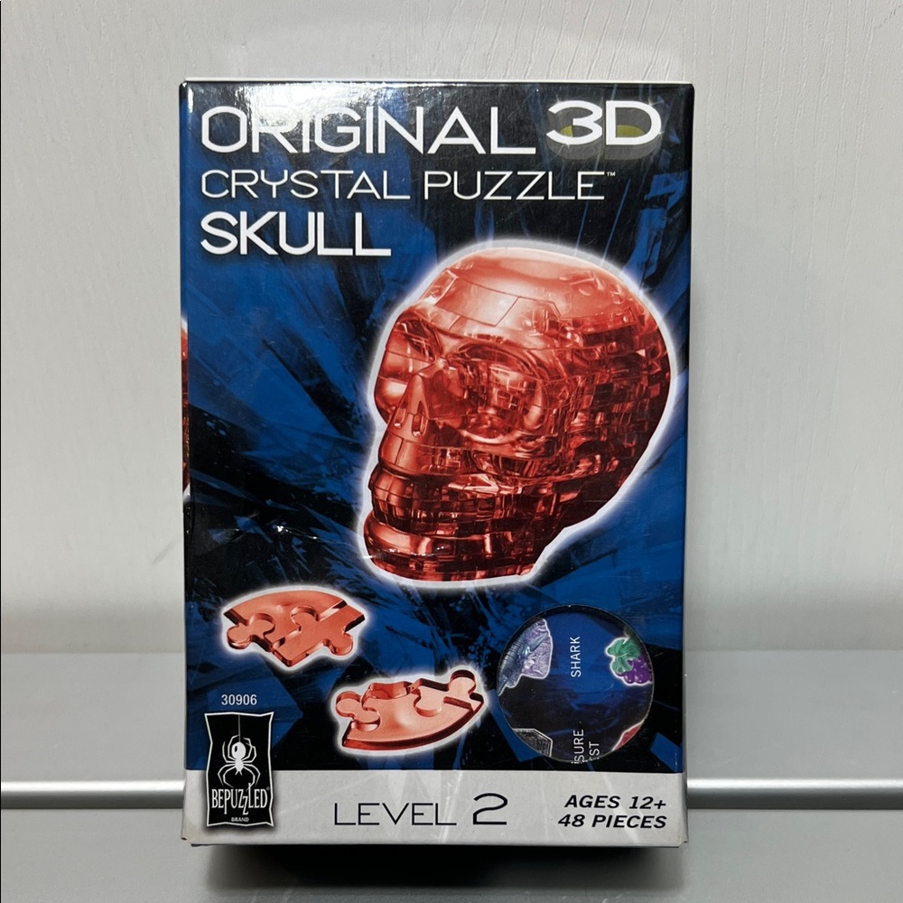 BePuzzled Original 3D Crystal Puzzle Red Skull 48 pieces